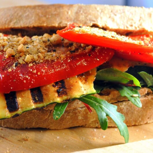 Sandwich met gegrilde groenten