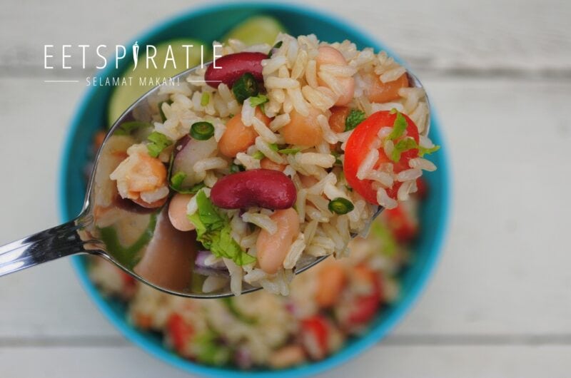 Mexicaanse rijstsalade met bonen