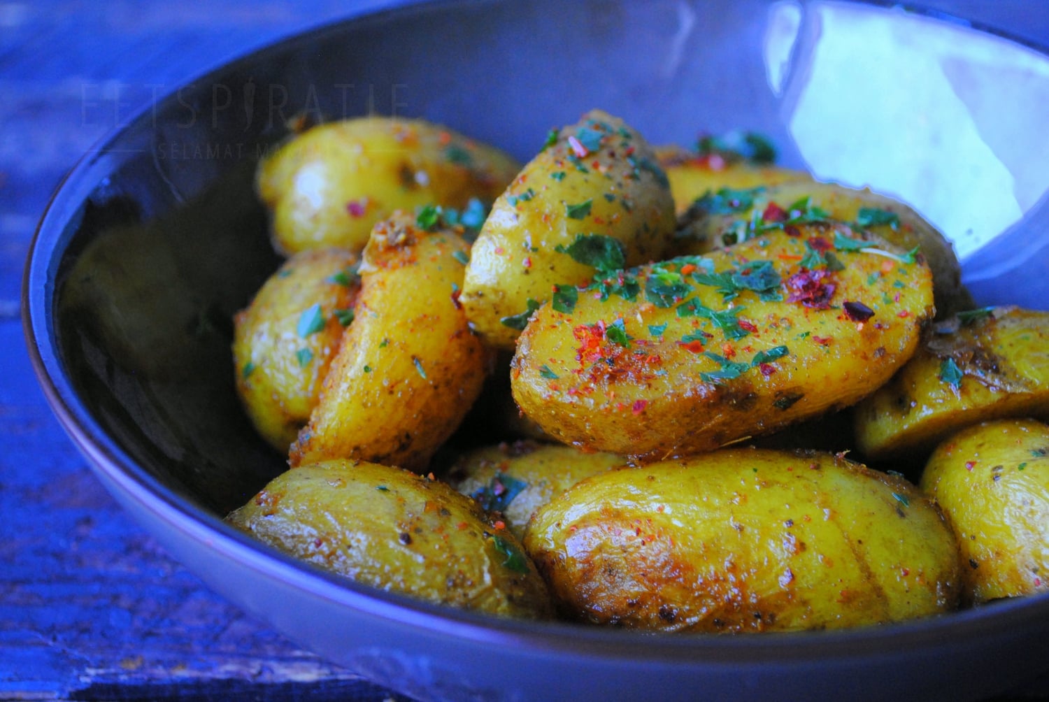 Curry aardappels uit de oven