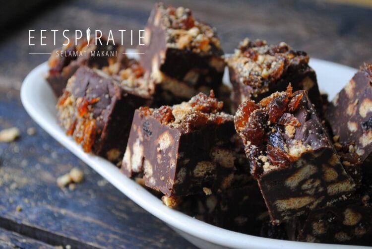 Fudge rum en rozijnen