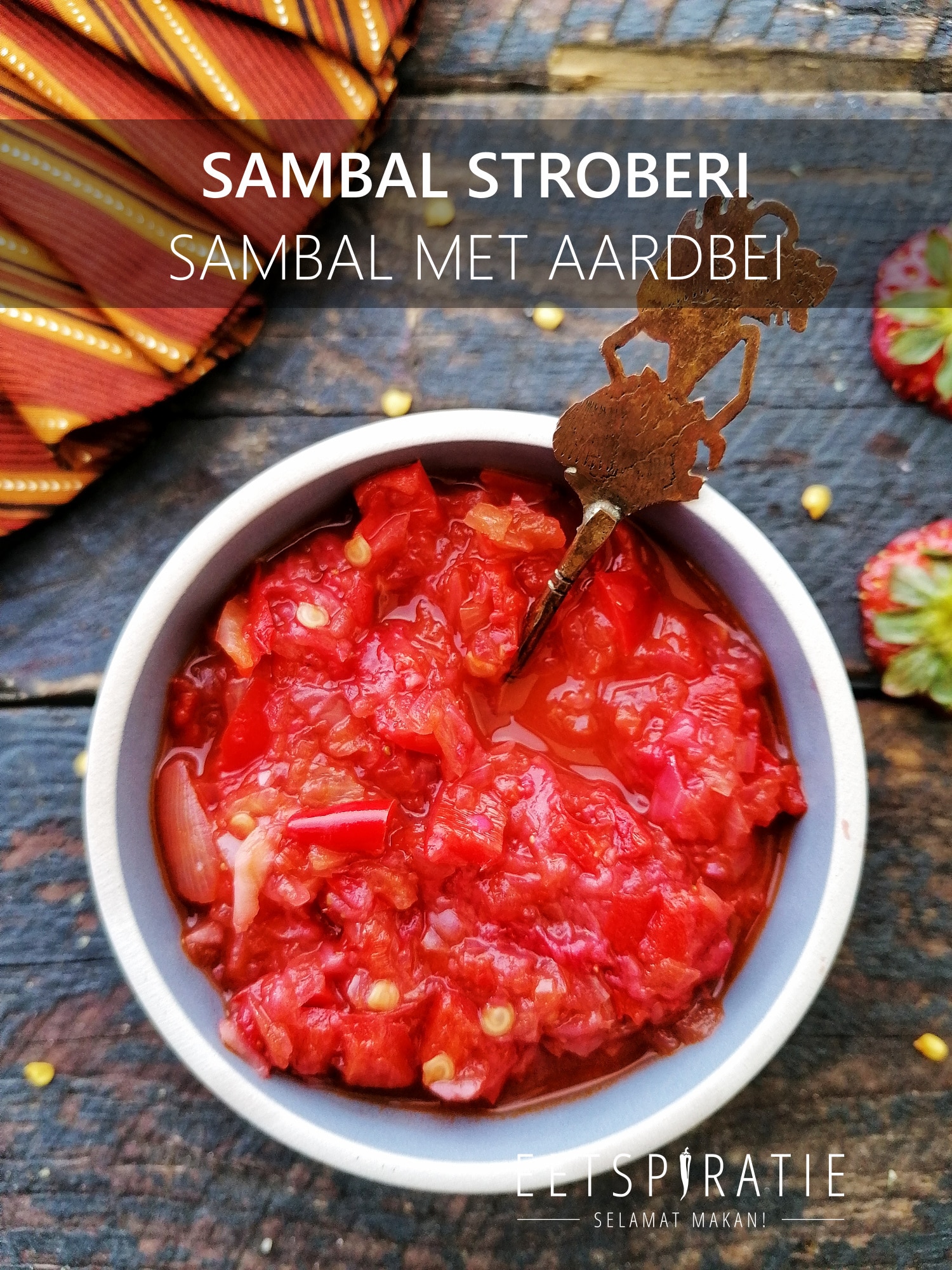 Sambal stroberi (aardbeien sambal)