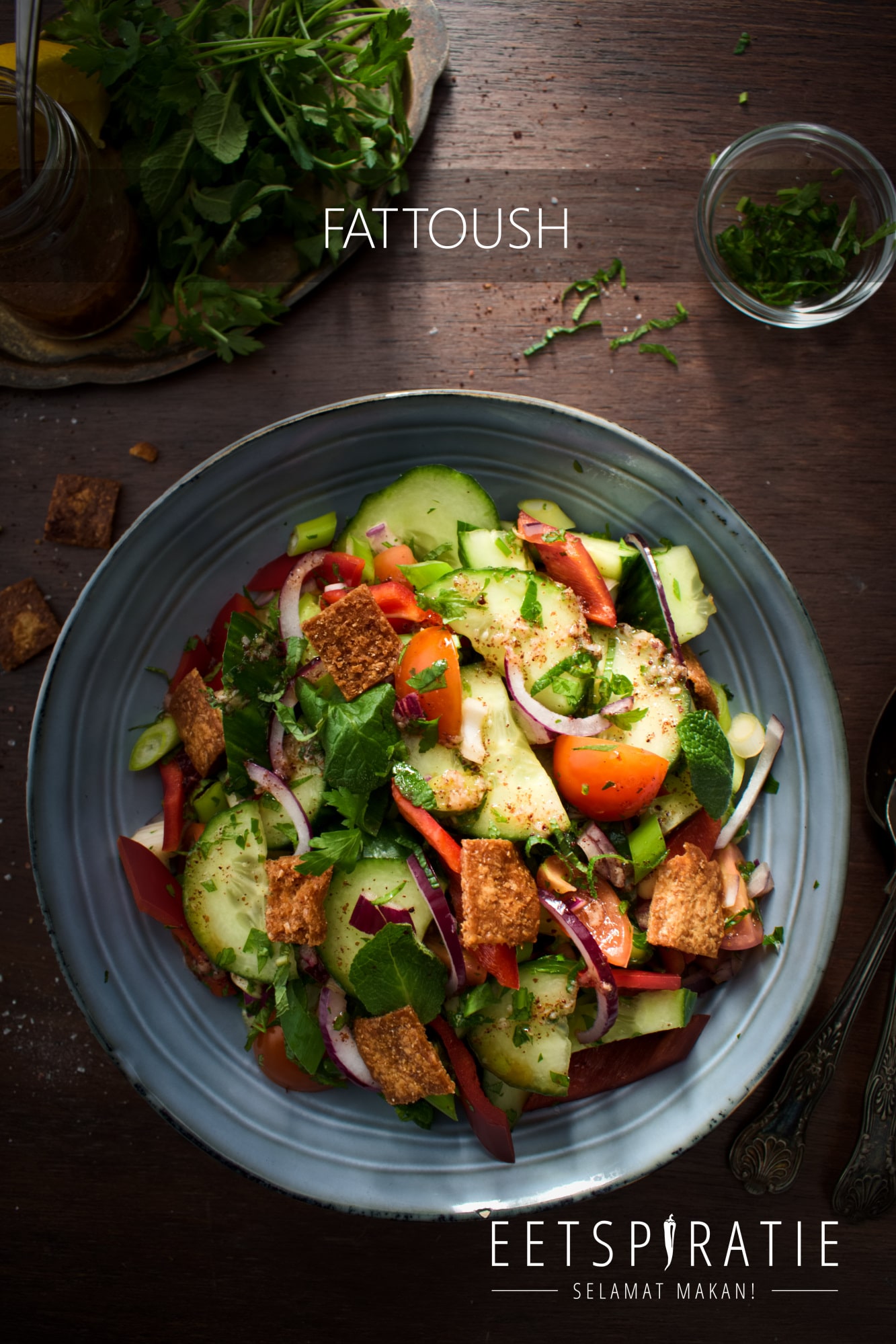 Fattoush (Libanese salade met pitachips)
