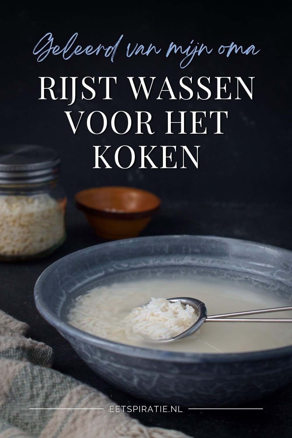 Rijst wassen voor het koken