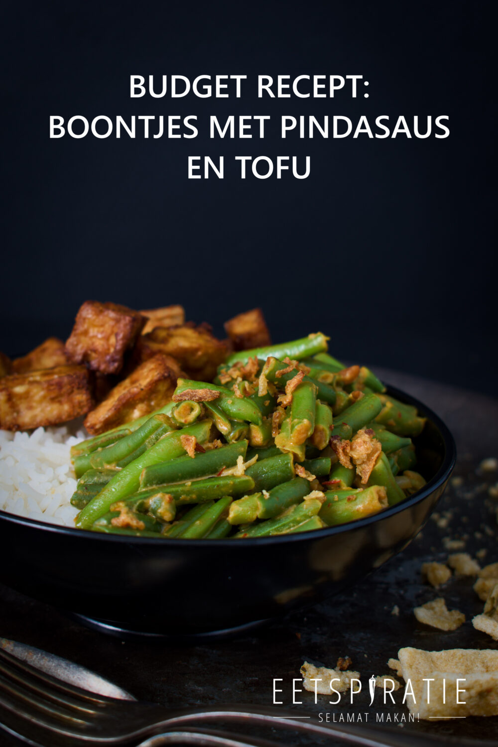 Budget recept boontjes met pindasaus en tofu
