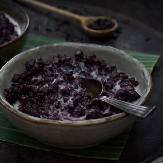 Bubur ketan hitam zwarte kleefrijstpap