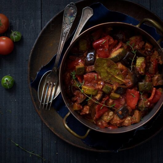 Ratatouille uit de pan of slowcooker