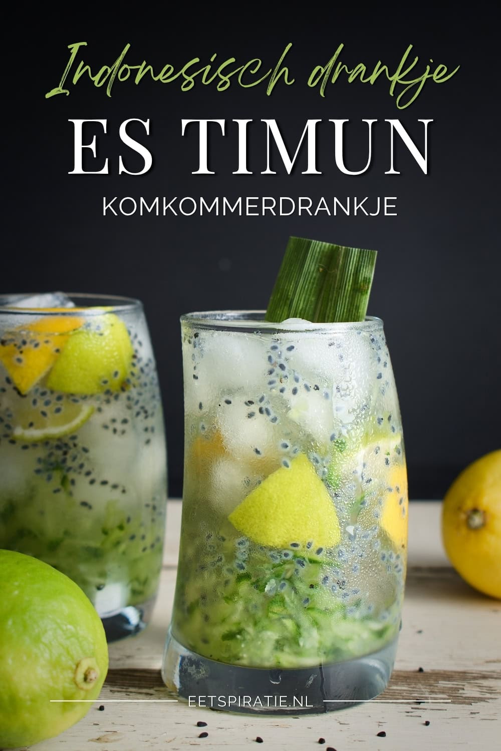Indonesische es timun - verfrissend drankje met komkommer en selasih Pinterest