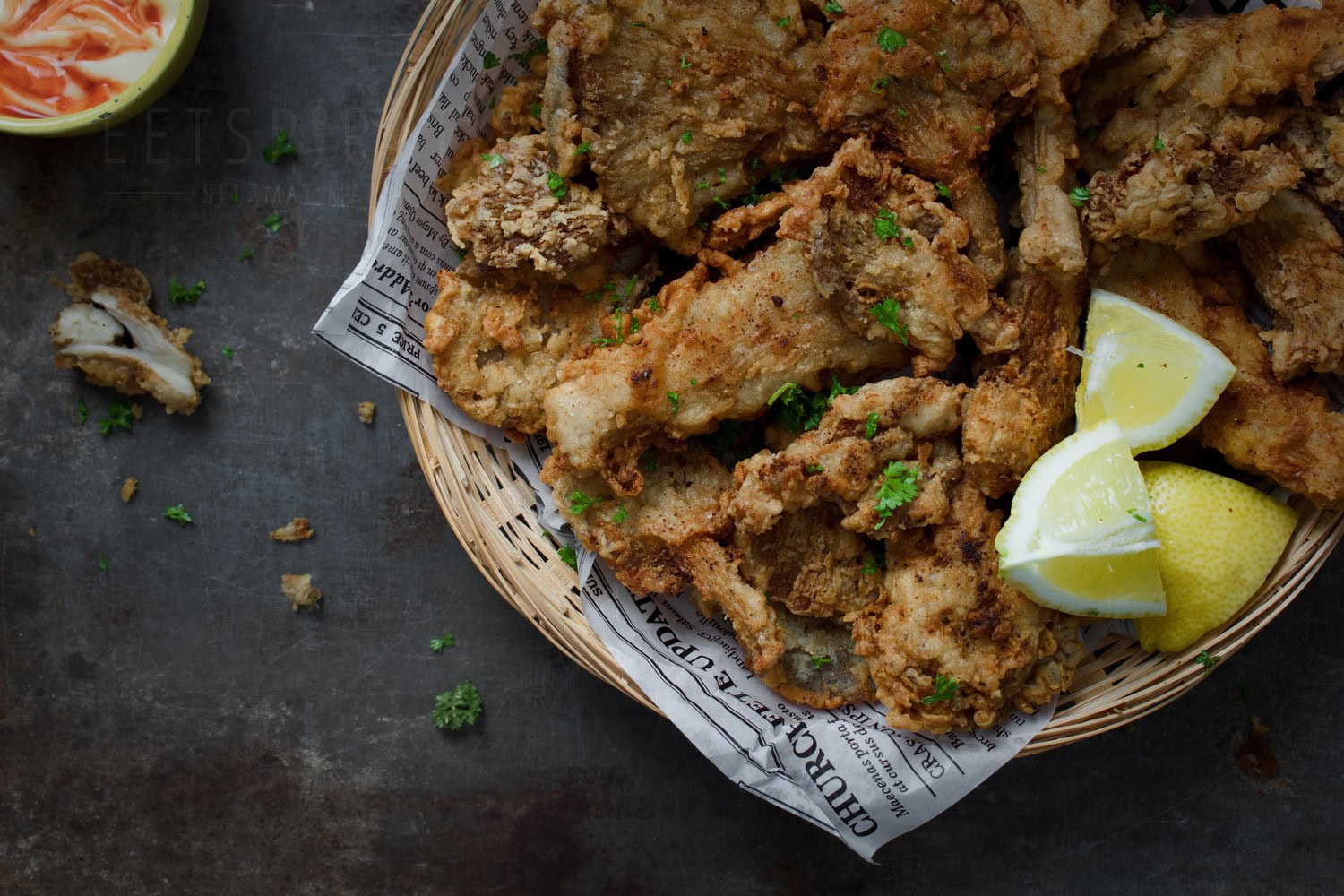 Krokante oesterzwammen met pittige sriracha mayonaise