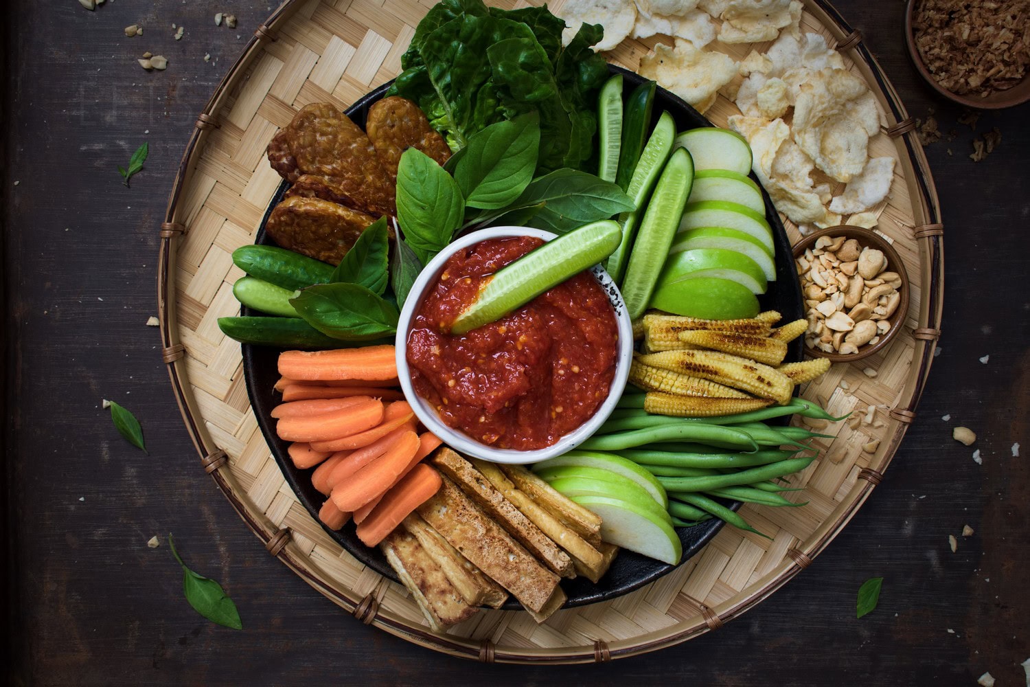 Lalab - Indonesisch groentegerecht met sambaldip receptenkaart