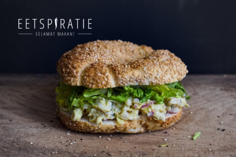 Romige artisjok salade voor op brood bagels en sandwiches
