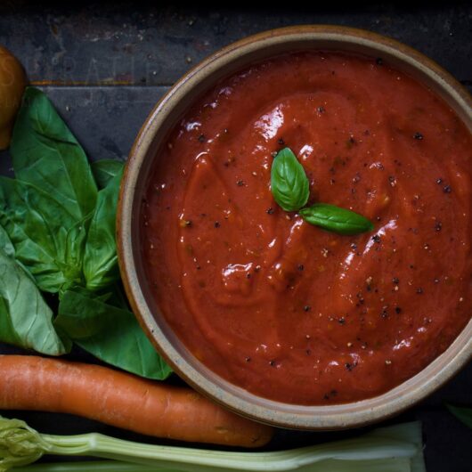 Basis tomatensaus voor pasta receptenkaart