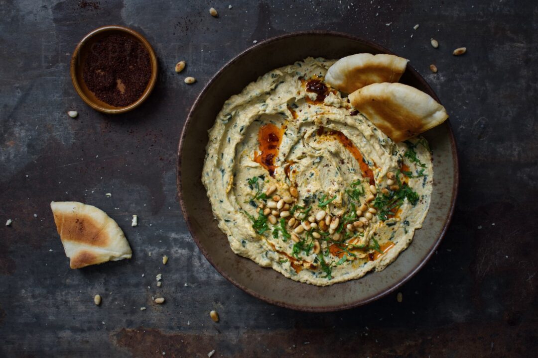Snelle courgettedip geïnspireerd op baba ganoush receptenkaart