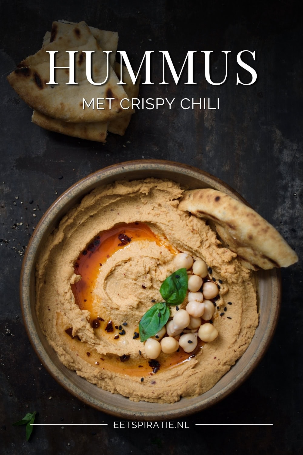Hummus met crispy chili Pinterest