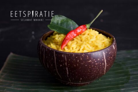 Nasi kuning gele rijst uit de multicooker