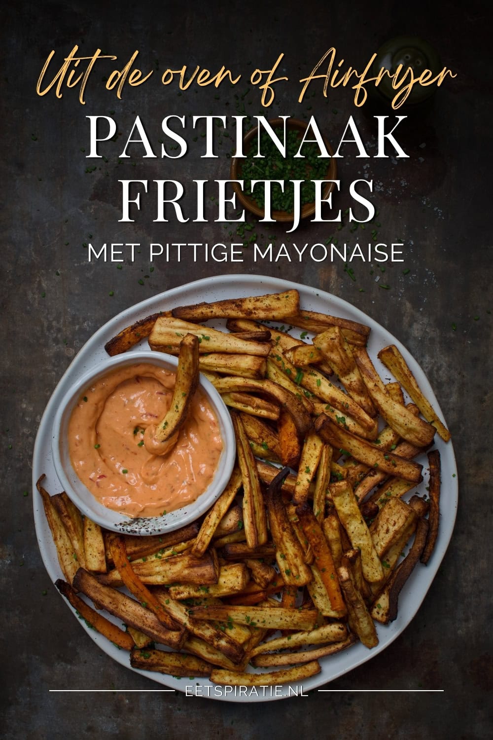 Pastinaakfrietjes uit de oven met pittige mayonaise Pinterest