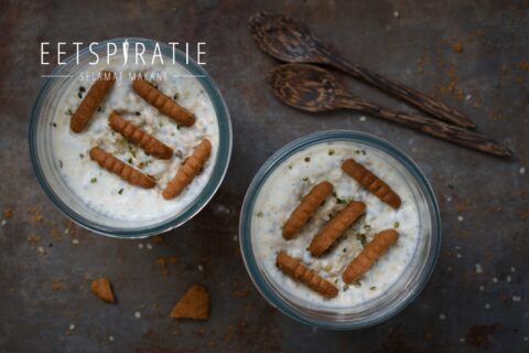 Overnight oats met lotus koekjes