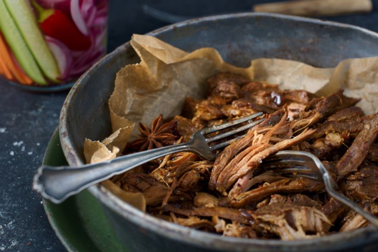 Een bord Indo pulled pork