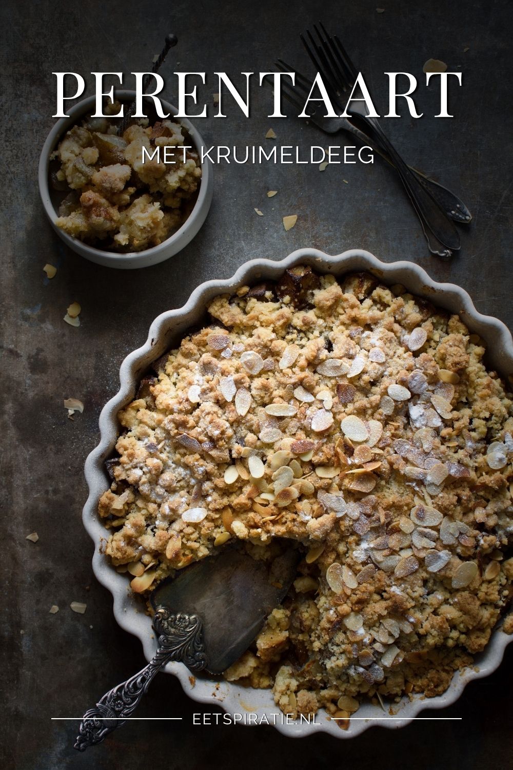 Perentaart met kruimeldeeg