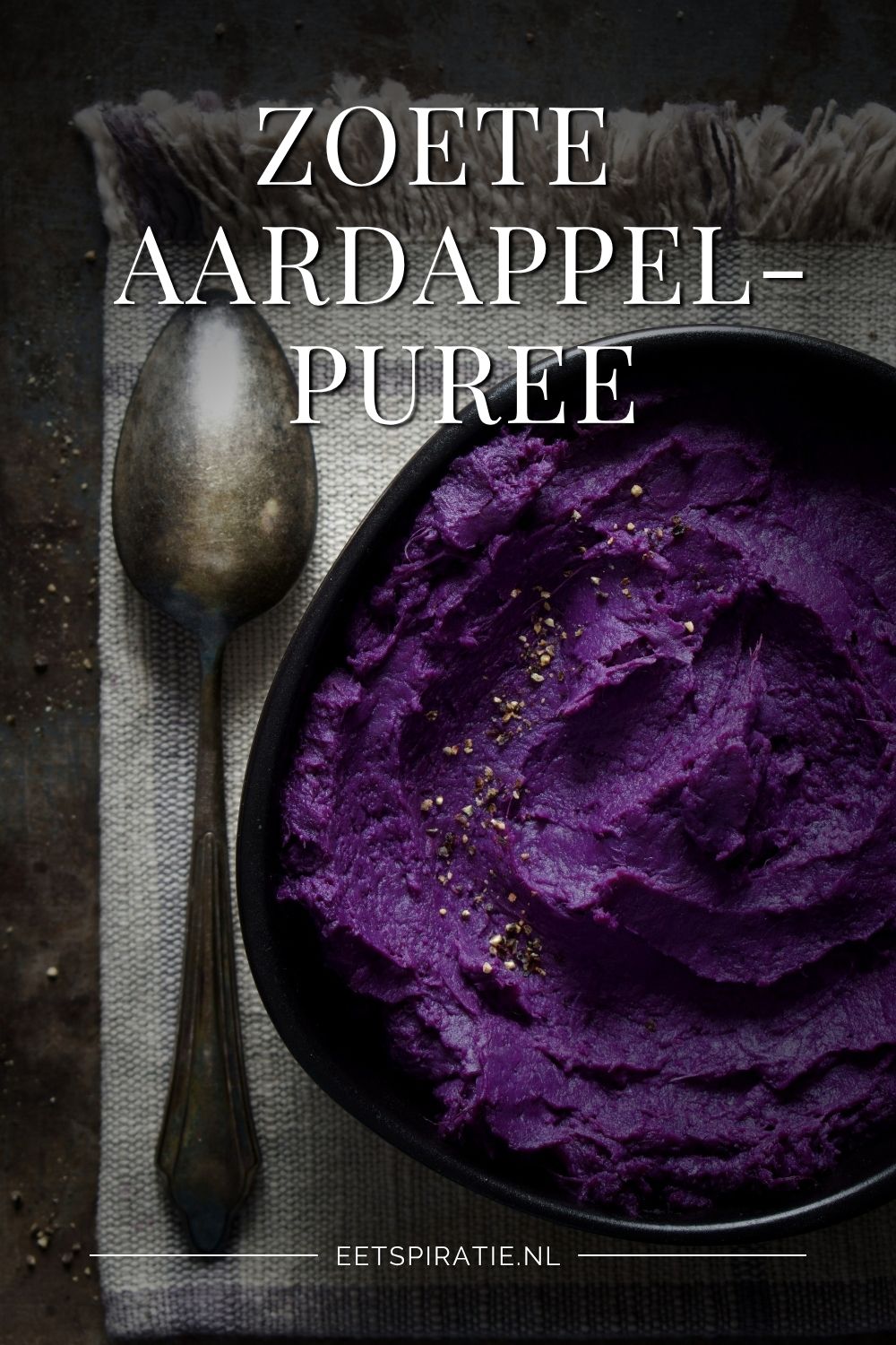 Aardappelpuree van paarse zoete aardappel